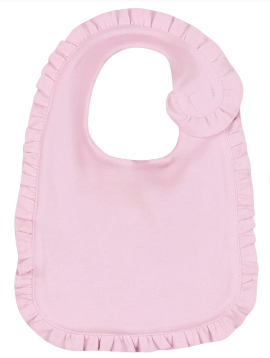 Ruffle Bib & Burp Cloth (Pink)