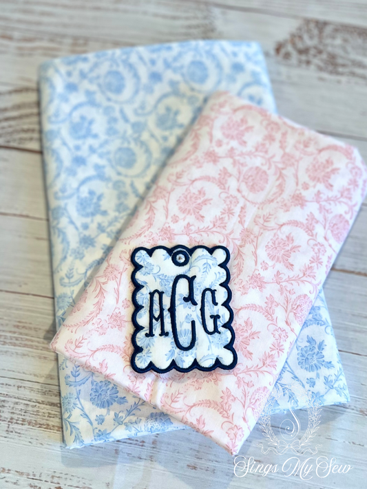 Rectangle Scalloped Name Bag Tag
