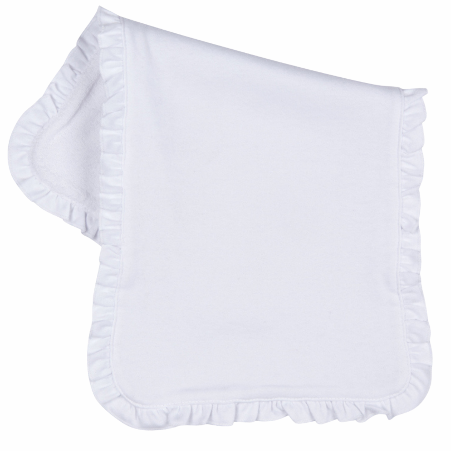 Ruffle Bib & Burp Cloth (White)