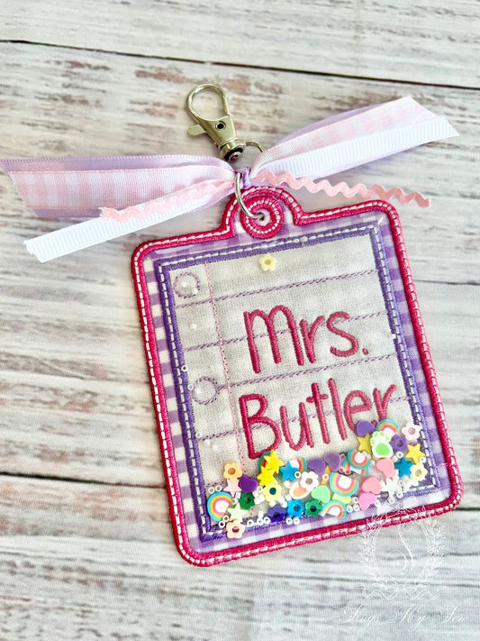Notebook Paper Name Bag Tag