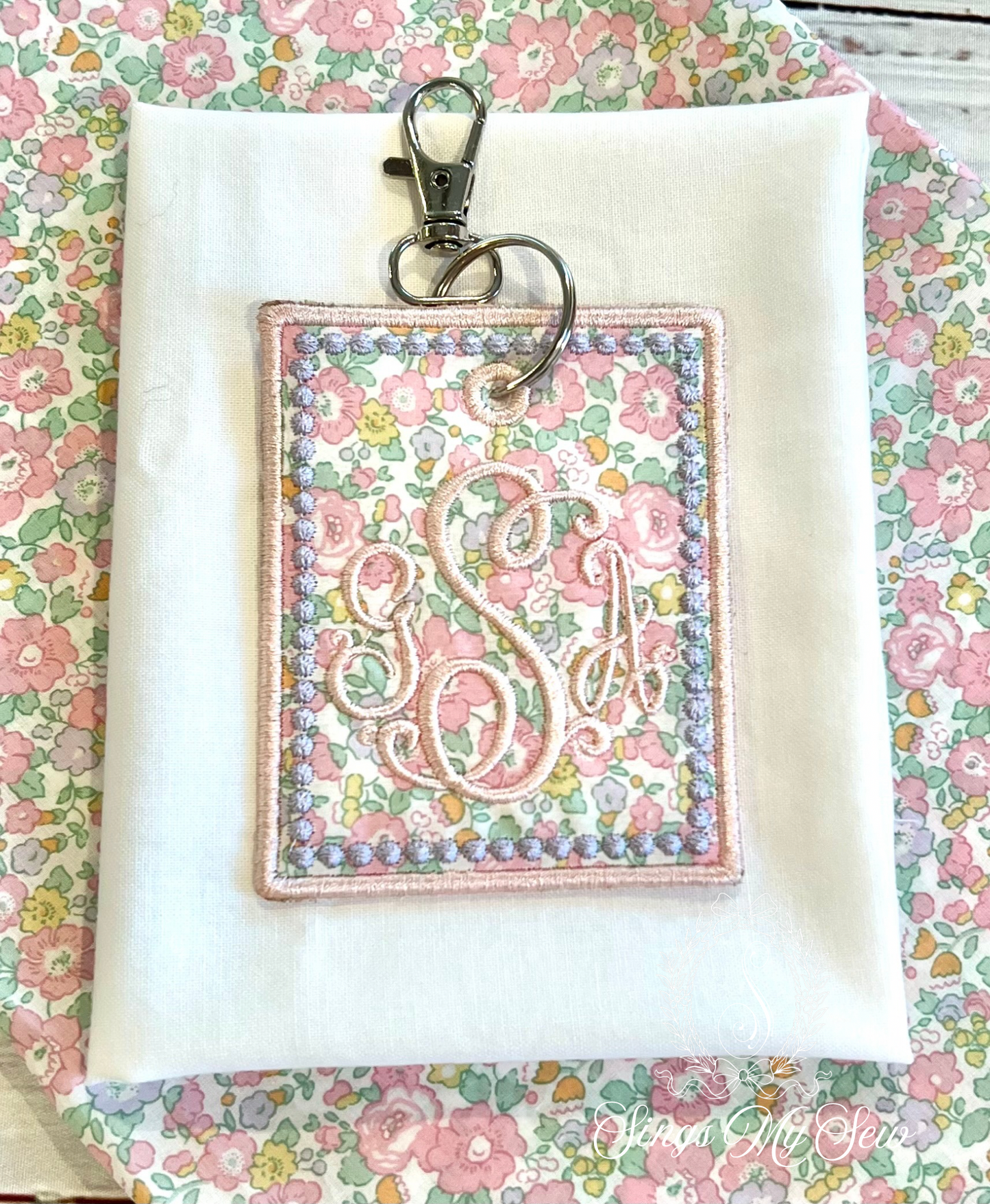 Floral Name Bag Tag