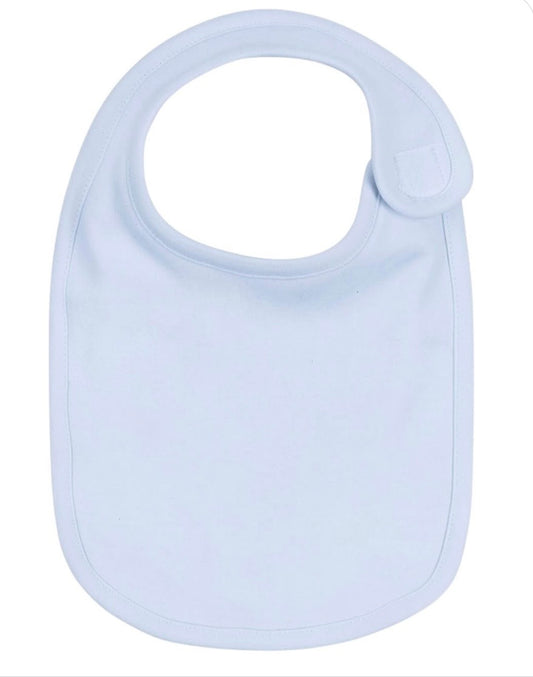 Solid Blue Bib & Burp Cloth