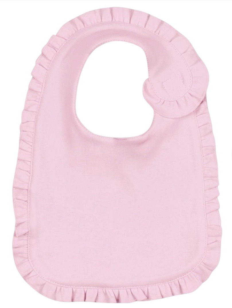 Ruffle Bib & Burp Cloth (Pink)