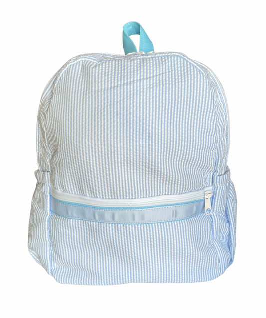 Seersucker Backpack (Light Blue)