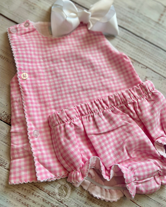 Gingham Diaper Set