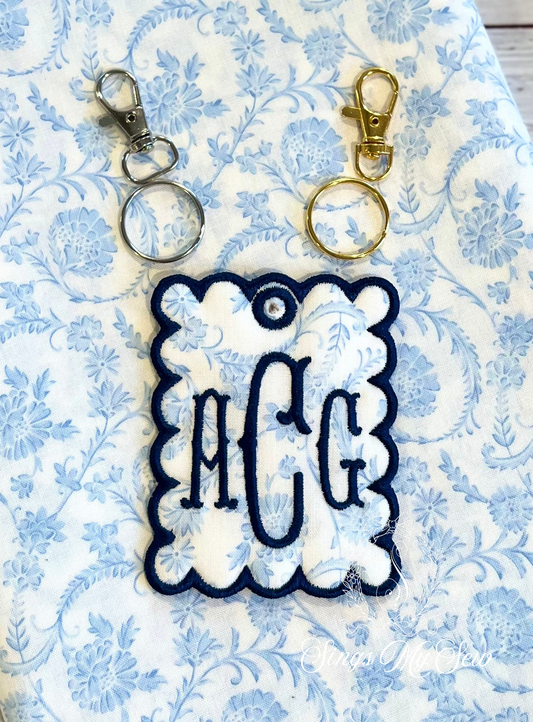 Rectangle Scalloped Name Bag Tag
