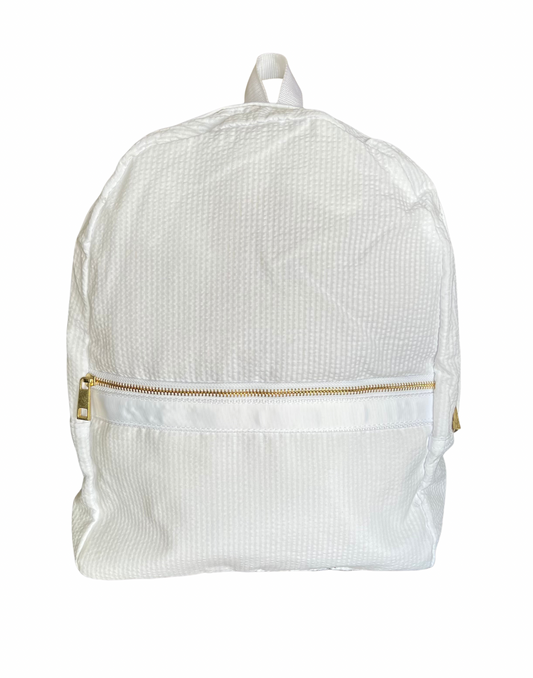 Seersucker Backpack (White)