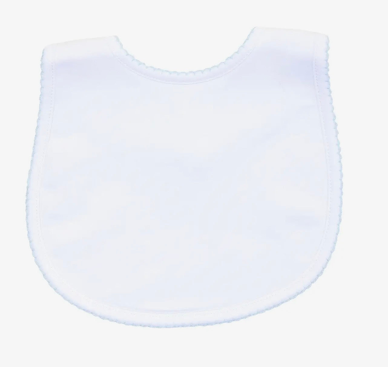 Picot Trimmed Gown (White with Blue)