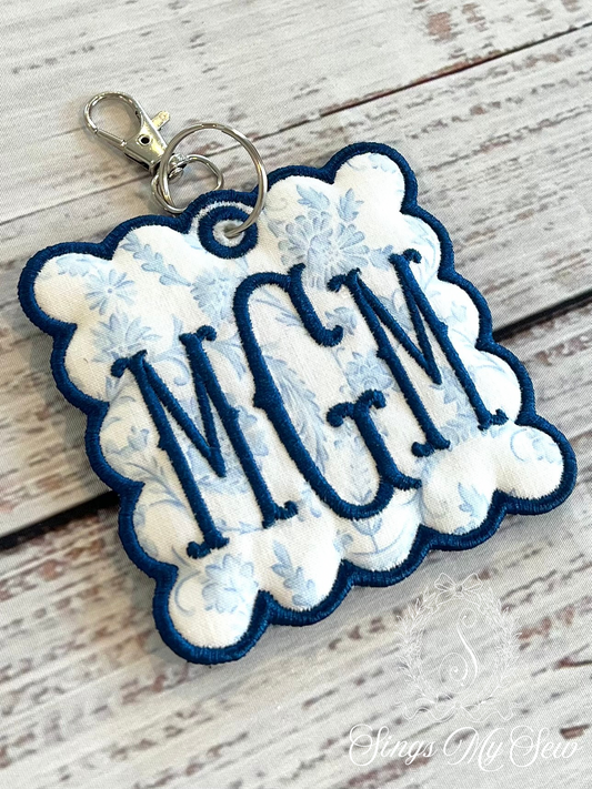 Square Scalloped Name Bag Tag