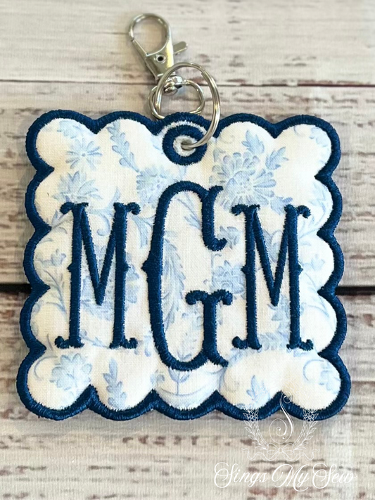 Square Scalloped Name Bag Tag
