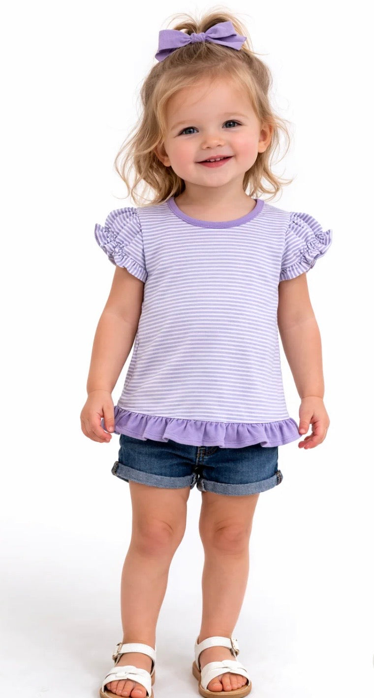 Ruffle Stripes Shirts