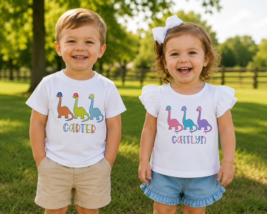 Dino Trio Name Shirt