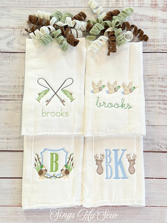 Tri-Fold Burp Cloths-Wildlife Collection