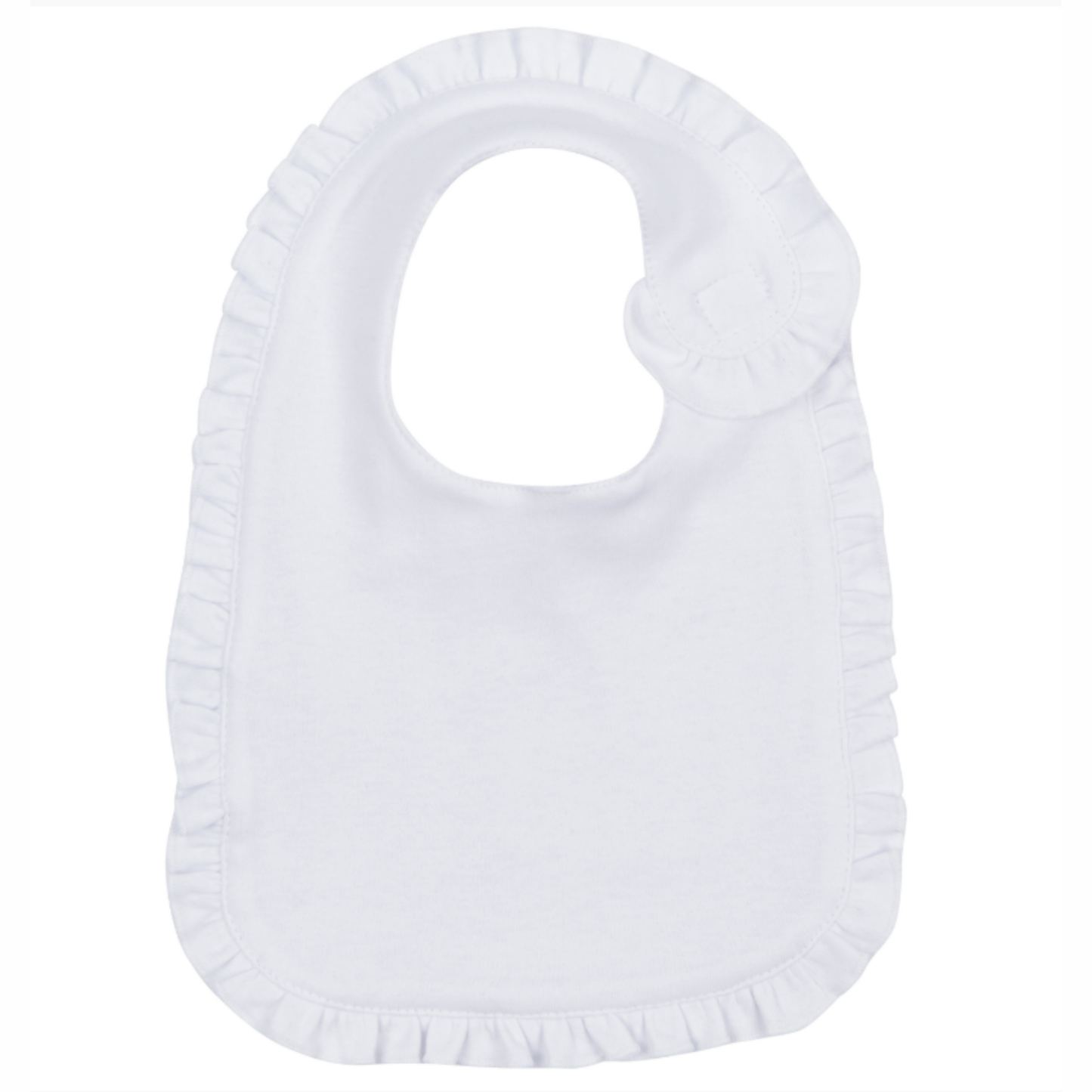 Ruffle Bib & Burp Cloth (White)