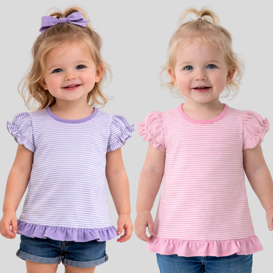 Ruffle Stripes Shirts