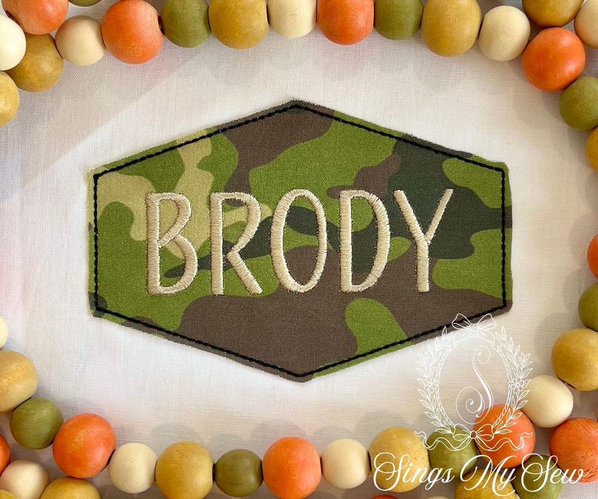 Camo Applique Name Plate Shirt