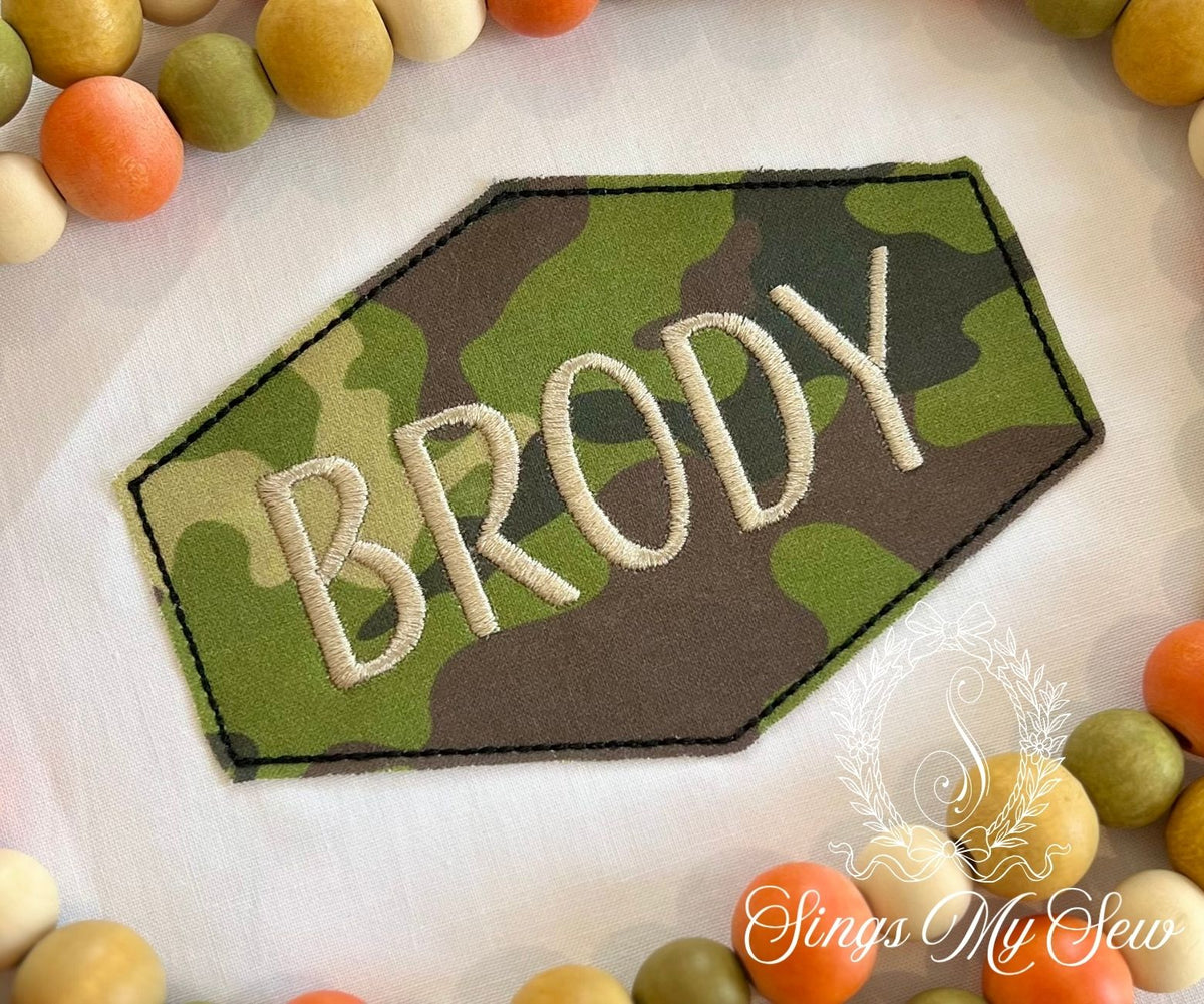 Camo Applique Name Plate Shirt