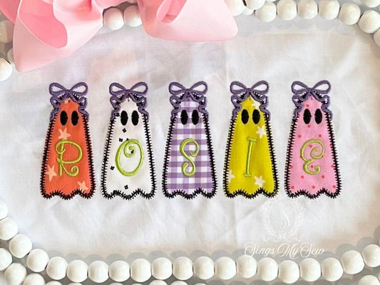 Ghost Name Applique Girls Shirt