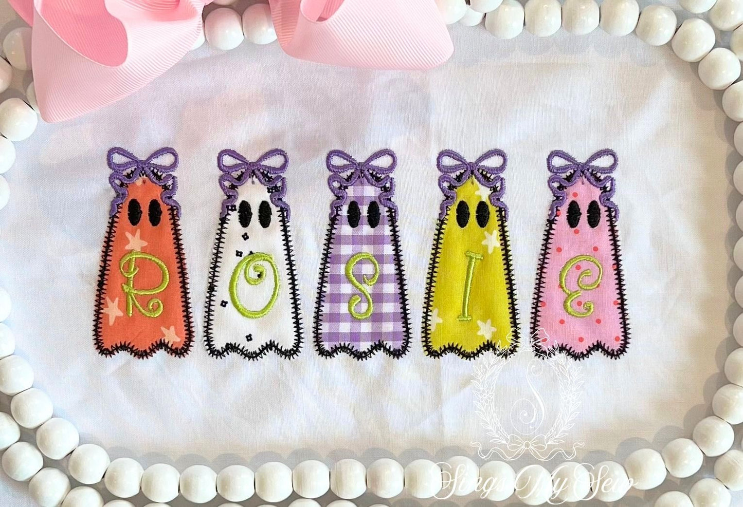 Ghost Name Applique Girls Shirt