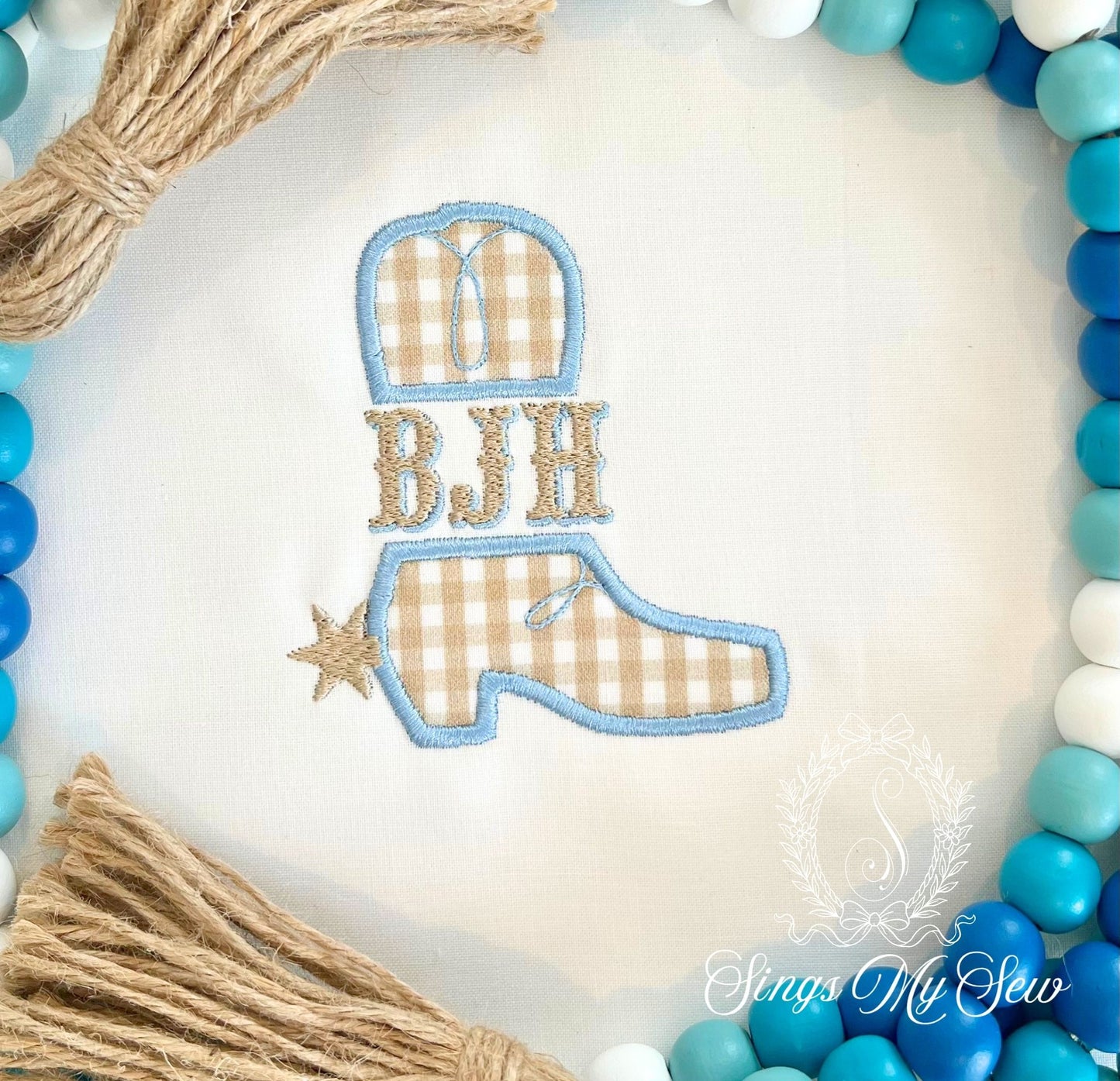 Boot Monogram Applique Shirt