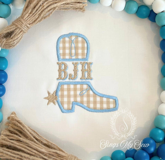 Boot Monogram Applique Shirt