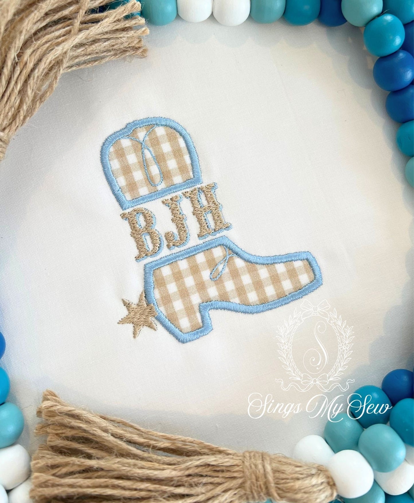 Boot Monogram Applique Shirt
