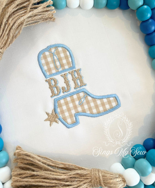 Boot Monogram Applique Shirt