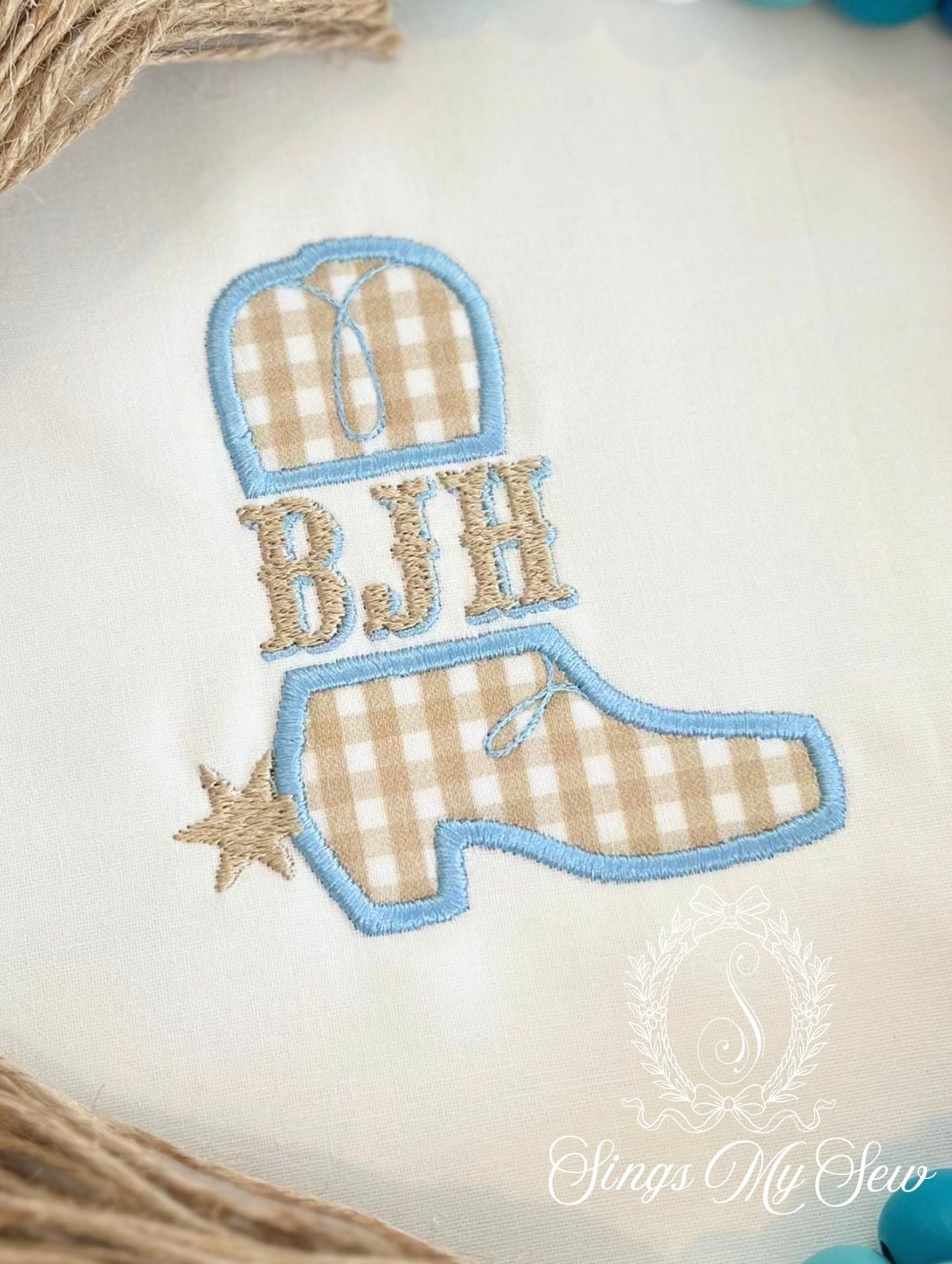Boot Monogram Applique Shirt
