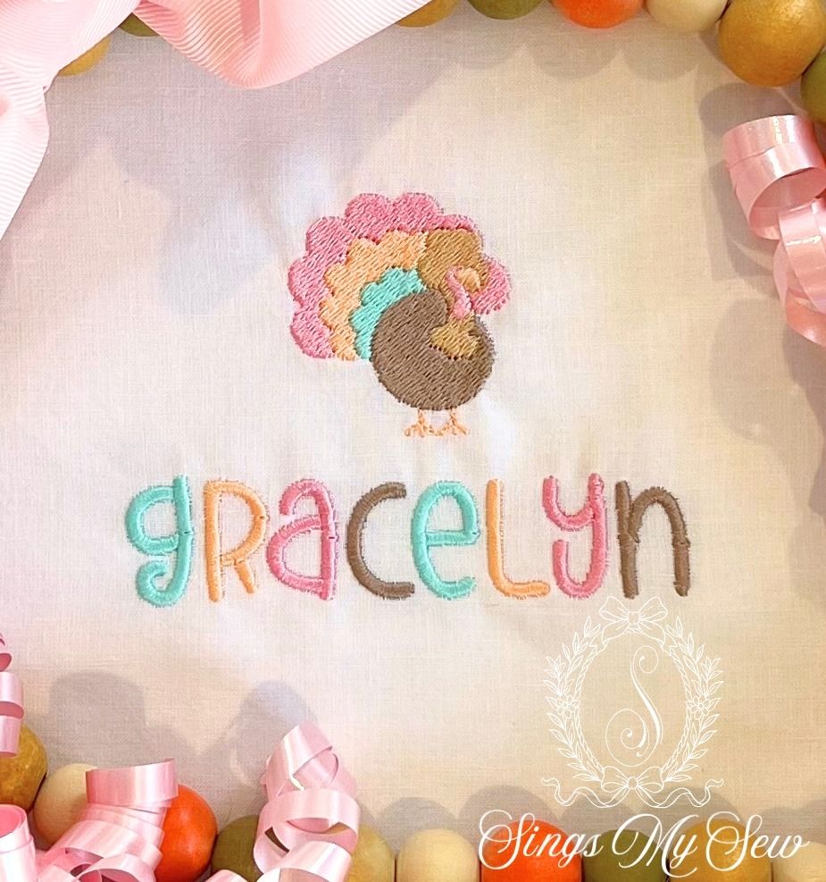 Turkey Multi Color Girls Name Shirt