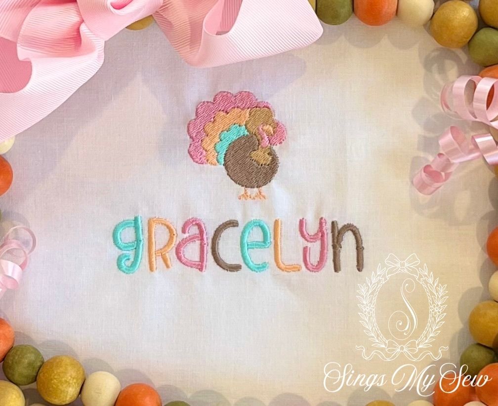 Turkey Multi Color Girls Name Shirt