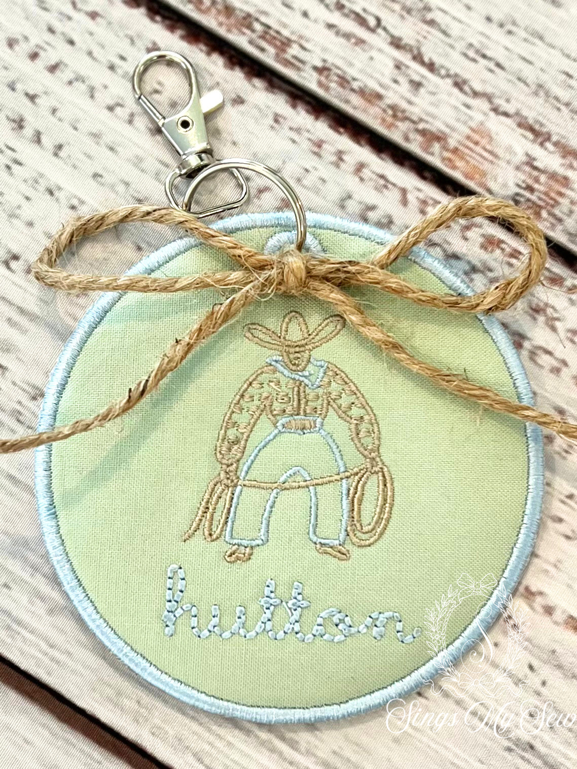 Retro Cowboy Name Bag Tag